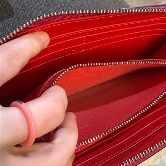 Christian Louboutin Panettone Burgundy Studded Zip Wallet - Picture 9 of 13